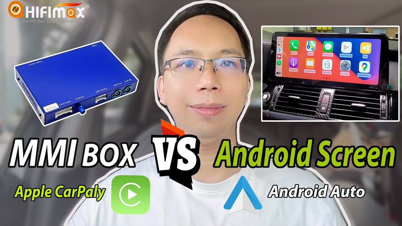 Сравнение экрана BMW Android и блока BMW Apple CarPlay MMI, беспроводное подключение Apple CarPla...