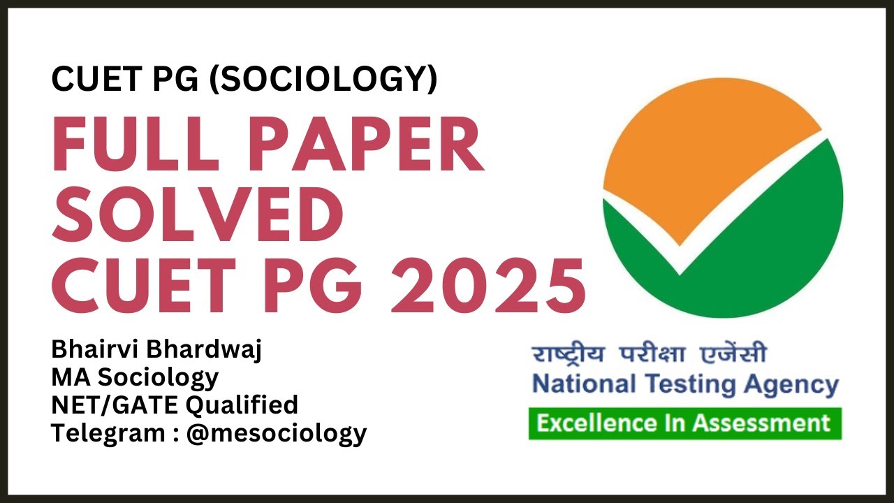 CUET PG 2025 | Sociology | Answer Key | Question Paper Analysis