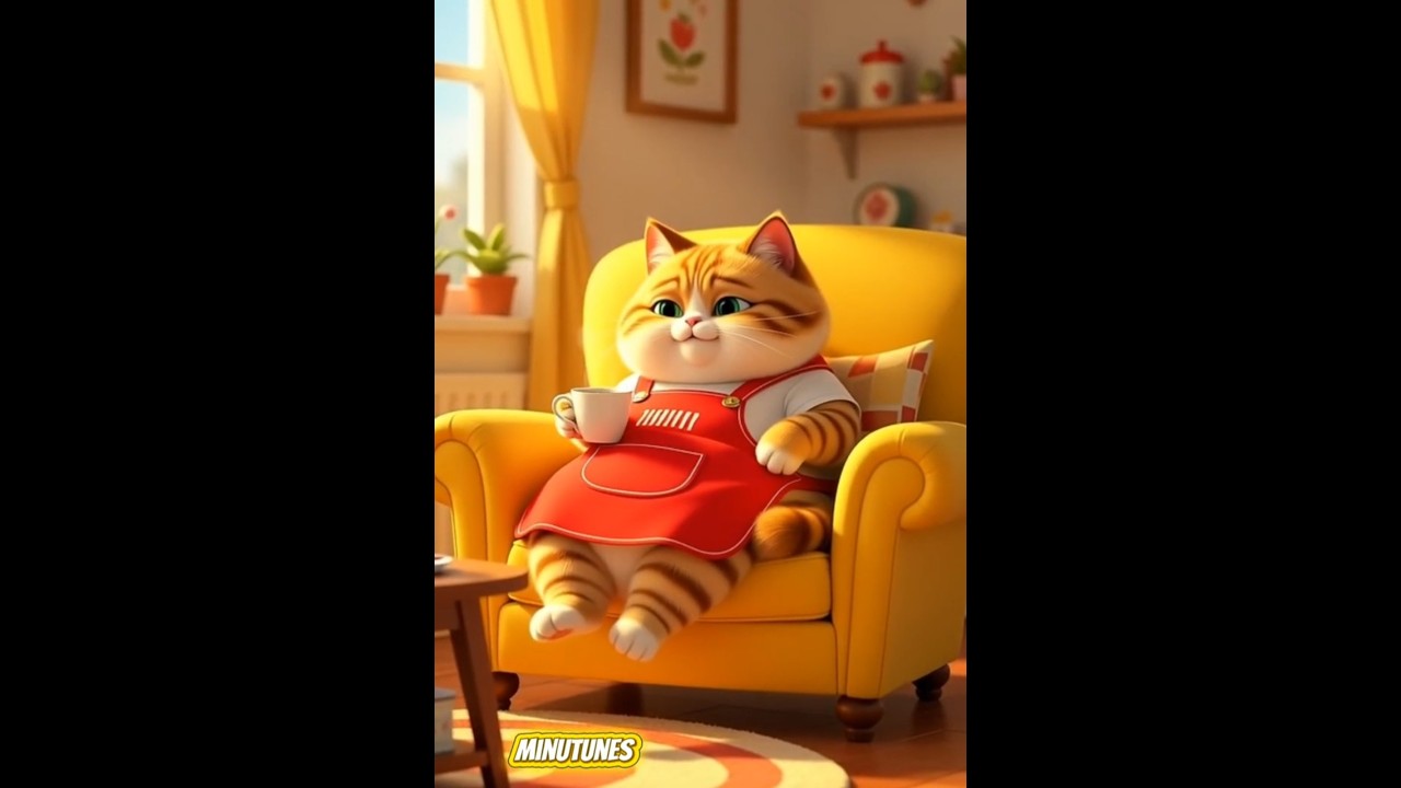 Chubby mama cat working #cats #dudidudidamdam #shortsfeed #kidssongs #catshorts #shorts