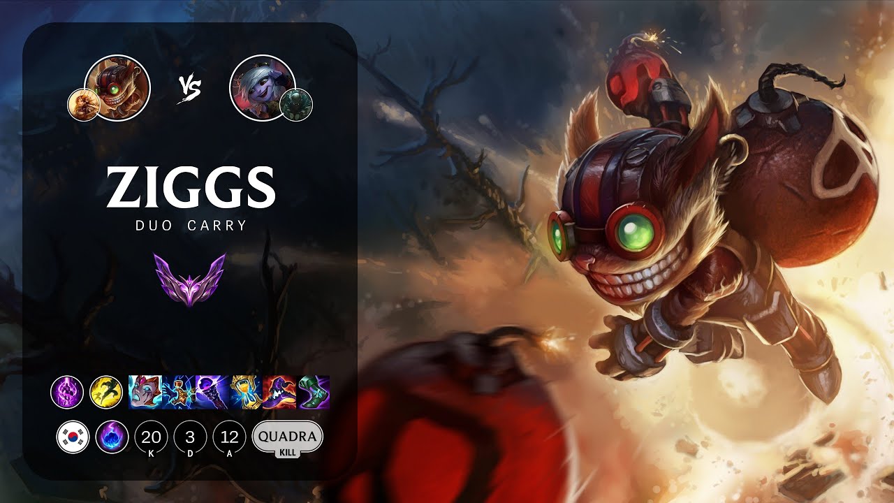 Ziggs Carry vs Tristana - KR Master Patch 13.7