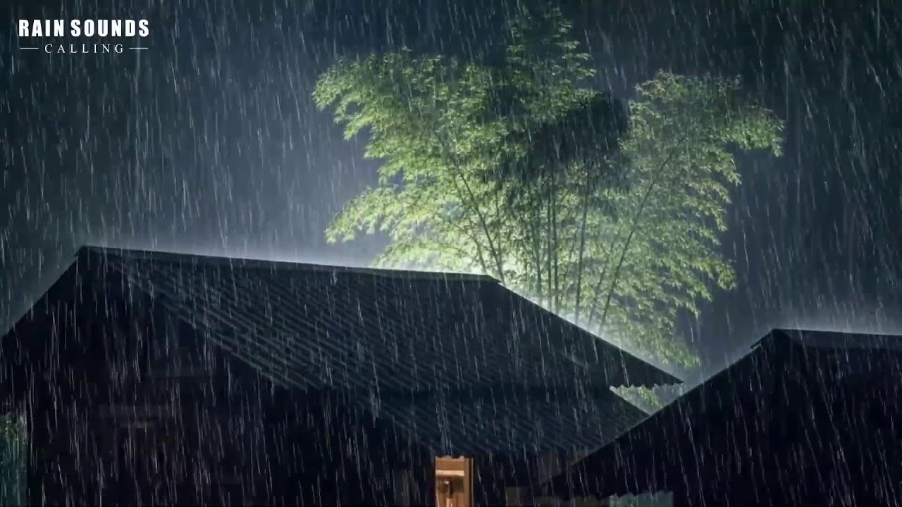 Rain Sounds and Thunder on Cabin Roof for Sleeping All Night | Gentle Storm Rain ASMR
