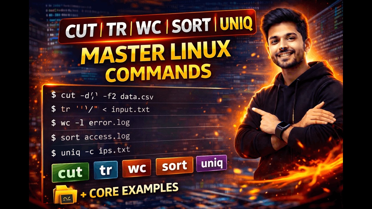 Master Linux Text Processing | cut, tr, wc, sort & uniq Explained with Real Examples