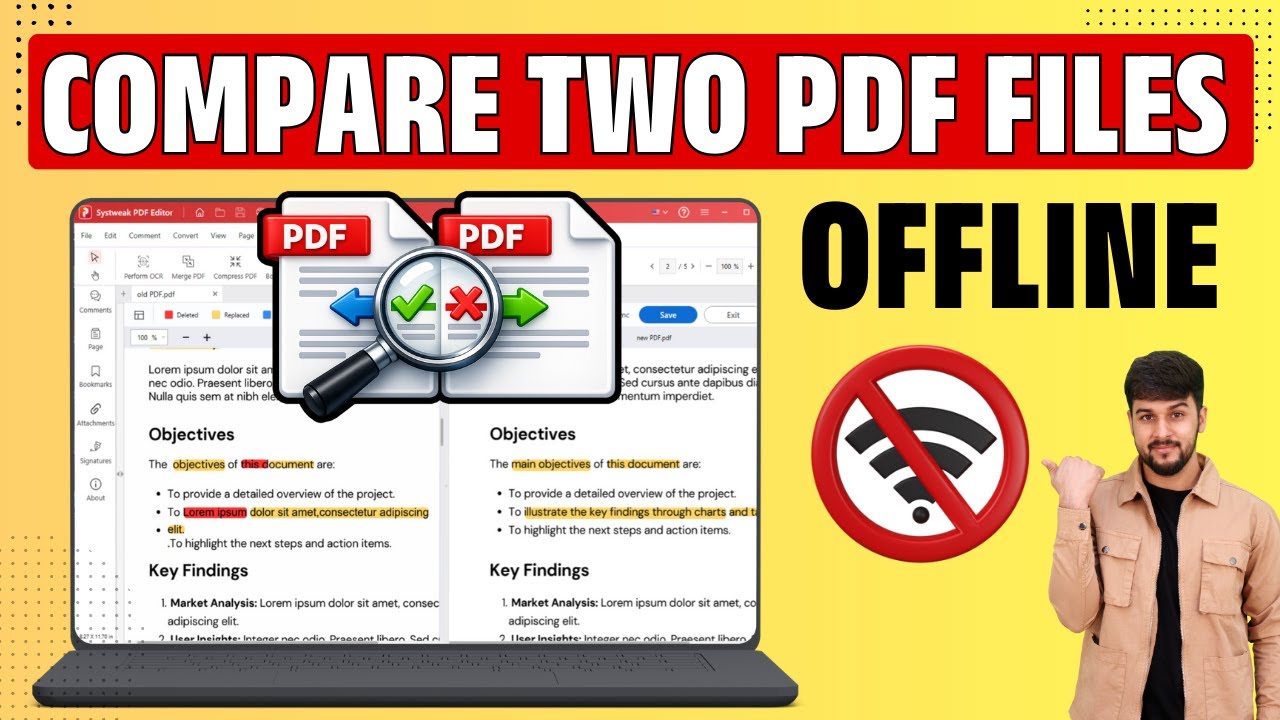 Как сравнить два PDF-файла в автономном режиме | Найти различия в PDF-файлах без загрузки в интер...