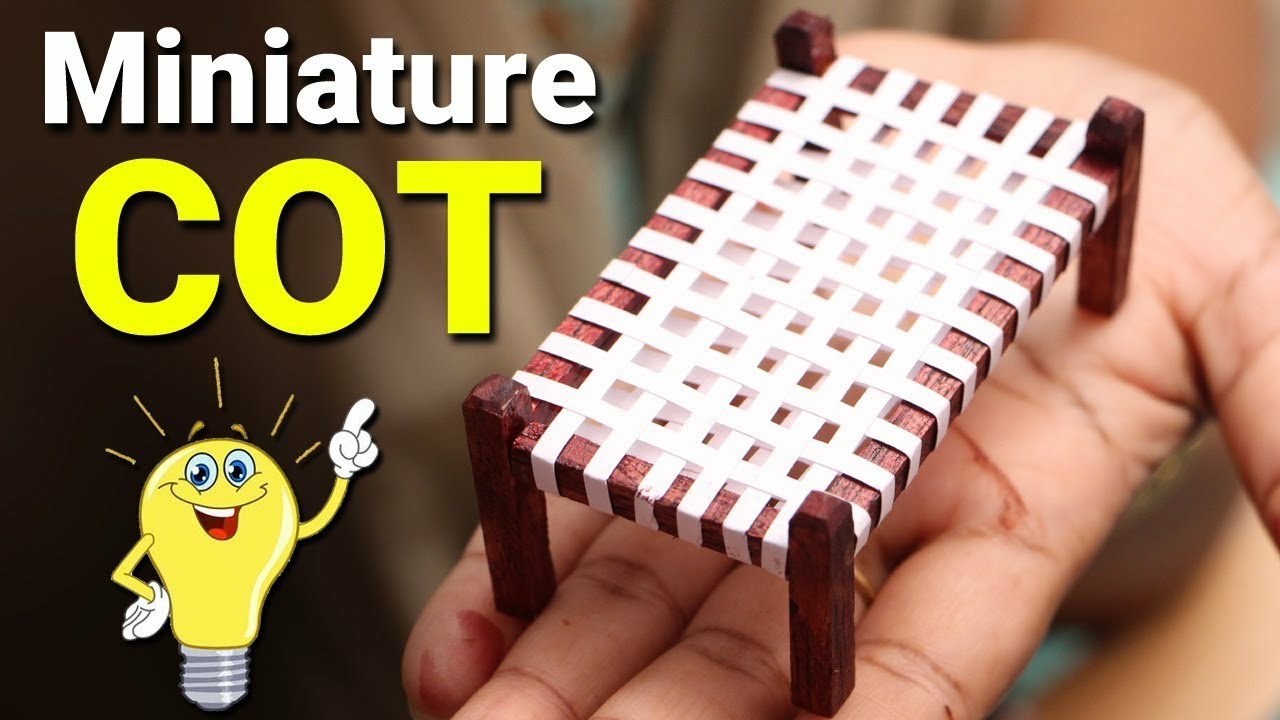 How To Make Easy Miniature Cot || DIY Miniature cot || Miniature Crafts | handmade Miniature crafts