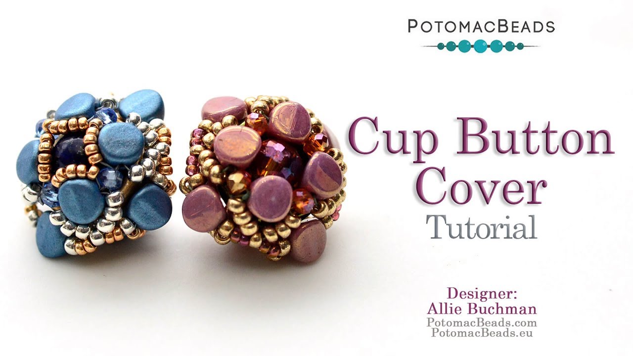 Cup Button Cover - DIY Jewelry Making Tutorial by PotomacBeads