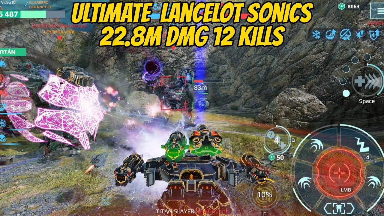 Ultimate Lancelot con Sonicas! 22.8m dmg 12 kills - War Robots
