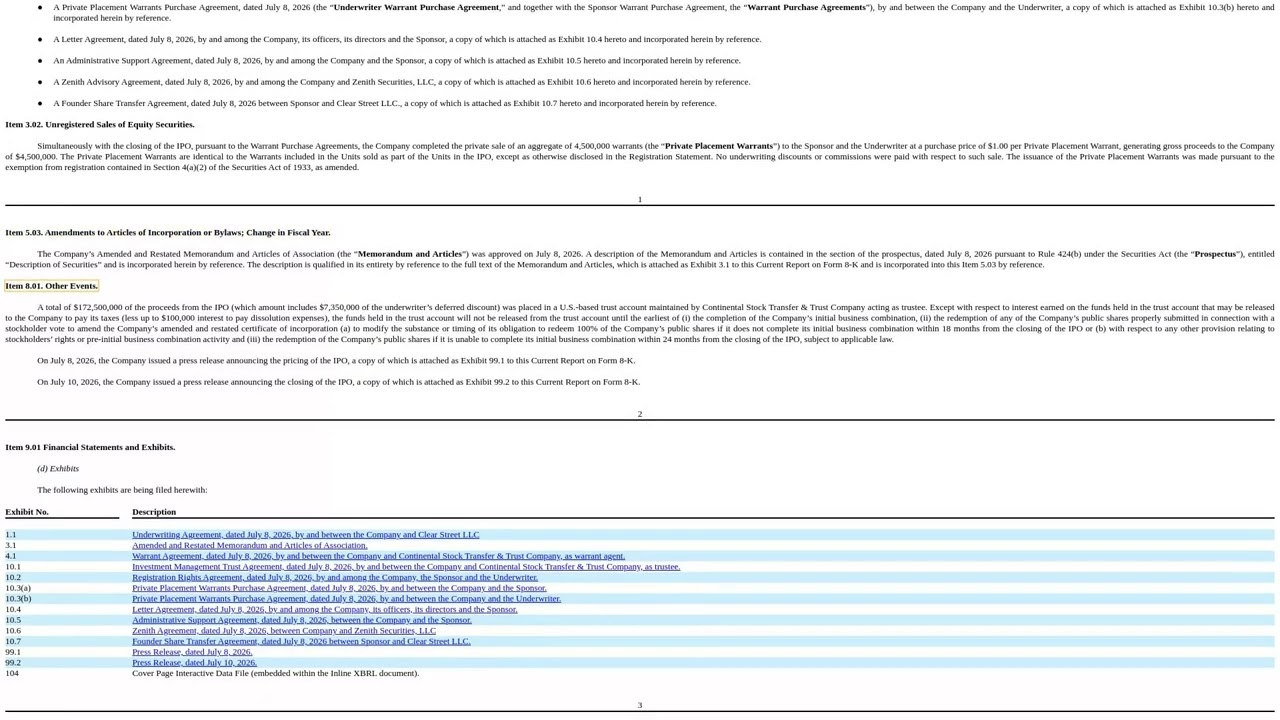 MRCOU IPO Closing: My Take on the 8-K