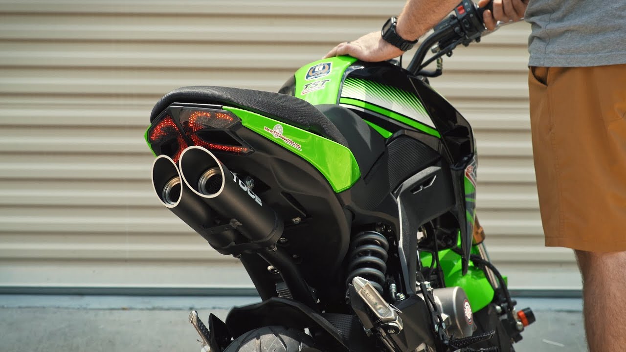 Kawasaki Z125 Toce Полный звук выхлопа!