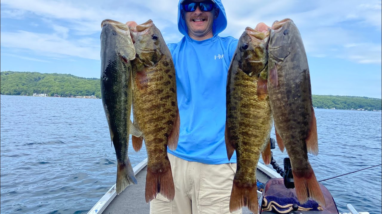 My best day on keuka lake -NY caught close to 20lb bag. #zmanfishing #phenixrods #basstracker