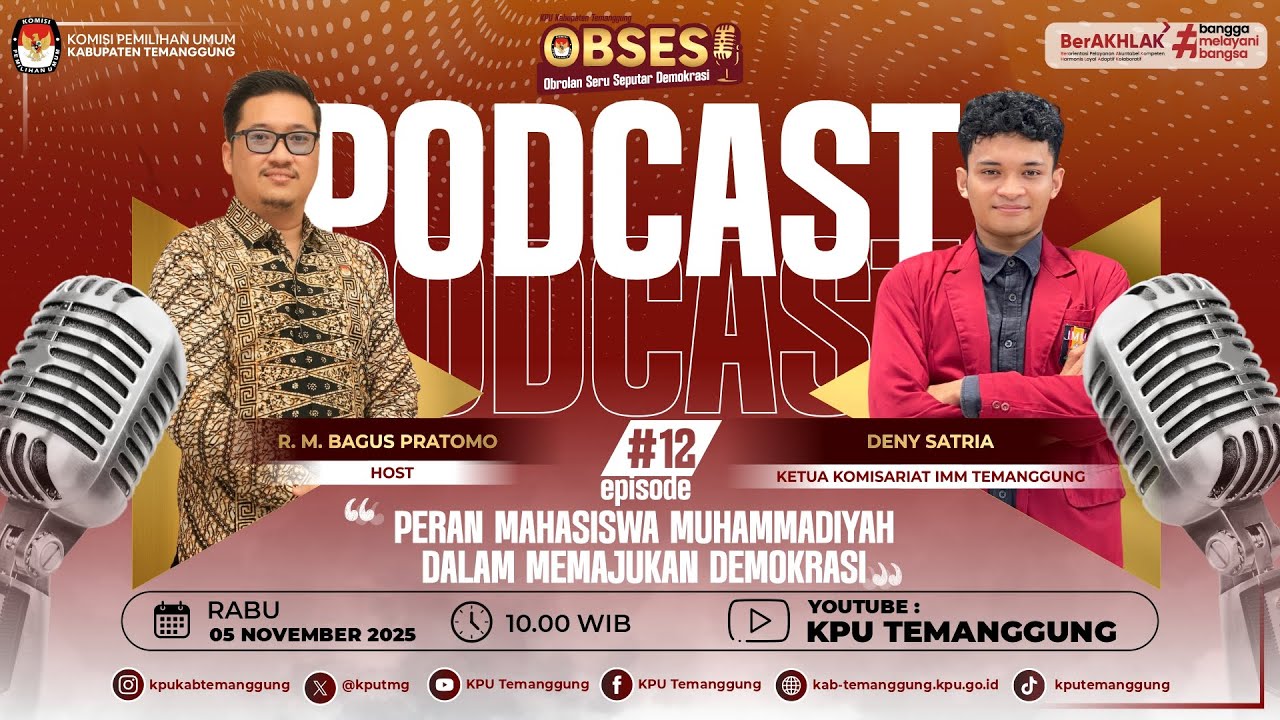 Peran Mahasiswa Muhammadiyah dalam Memajukan Demokrasi Podcast KPU Kab. Temanggung Eps. 12