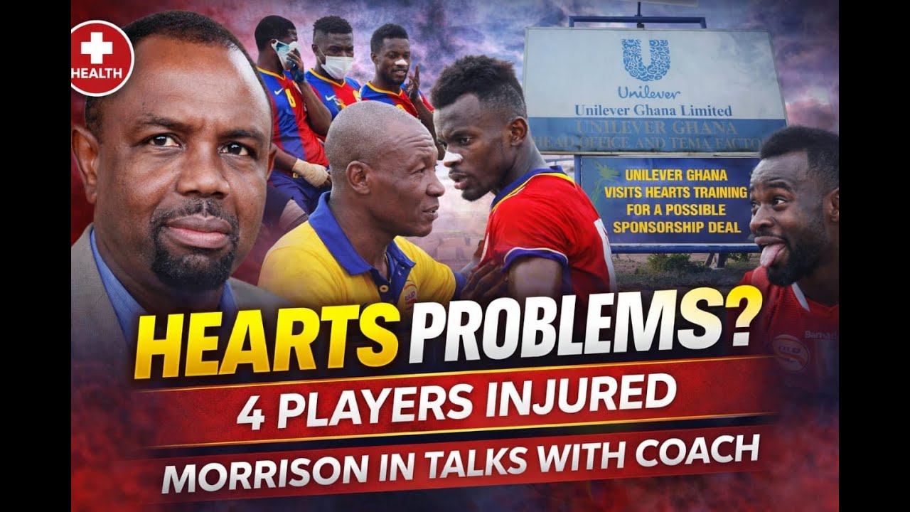 NEW SPONSOR VISIT HEARTS TEAM... STRIKER MORRISON MEETS DIDI DRAMANI, 4 NEW INJURIES? ATUAHENE JABS!