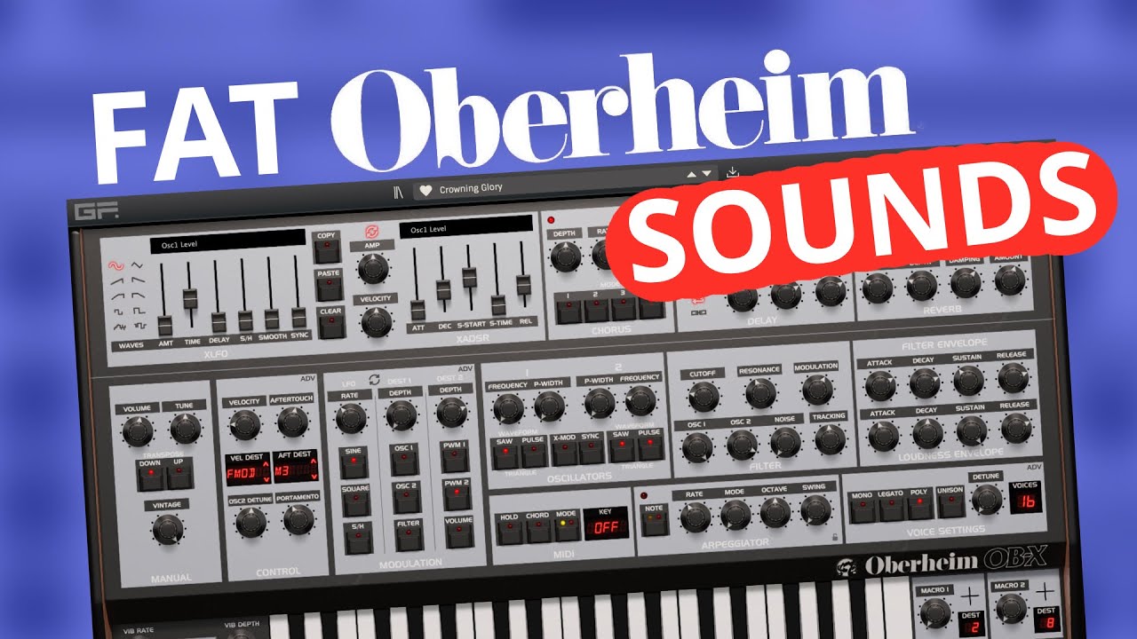 GForce Software Oberheim OB-X Sound Demo, This Emulation Is Approved By Tom Oberheim