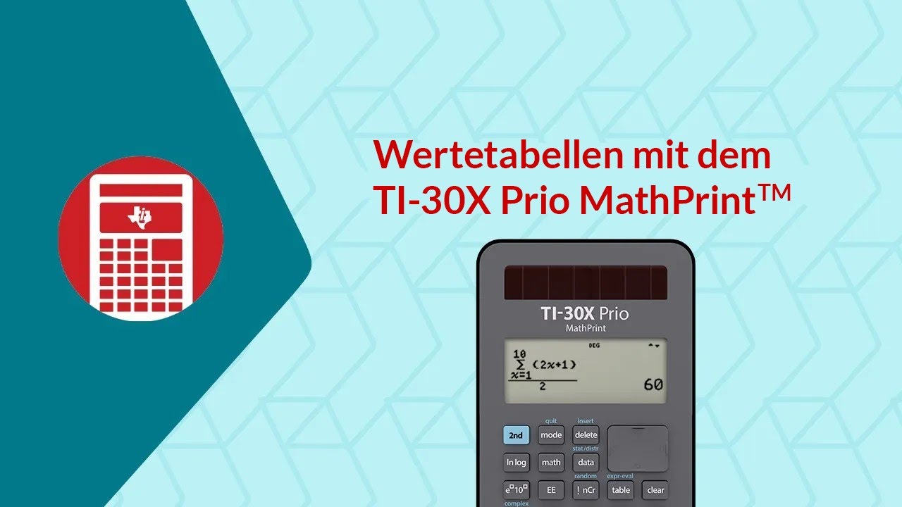 Nullstellen bestimmen mit Hilfe der Wertetabelle mit dem TI-30X Prio MathPrint™