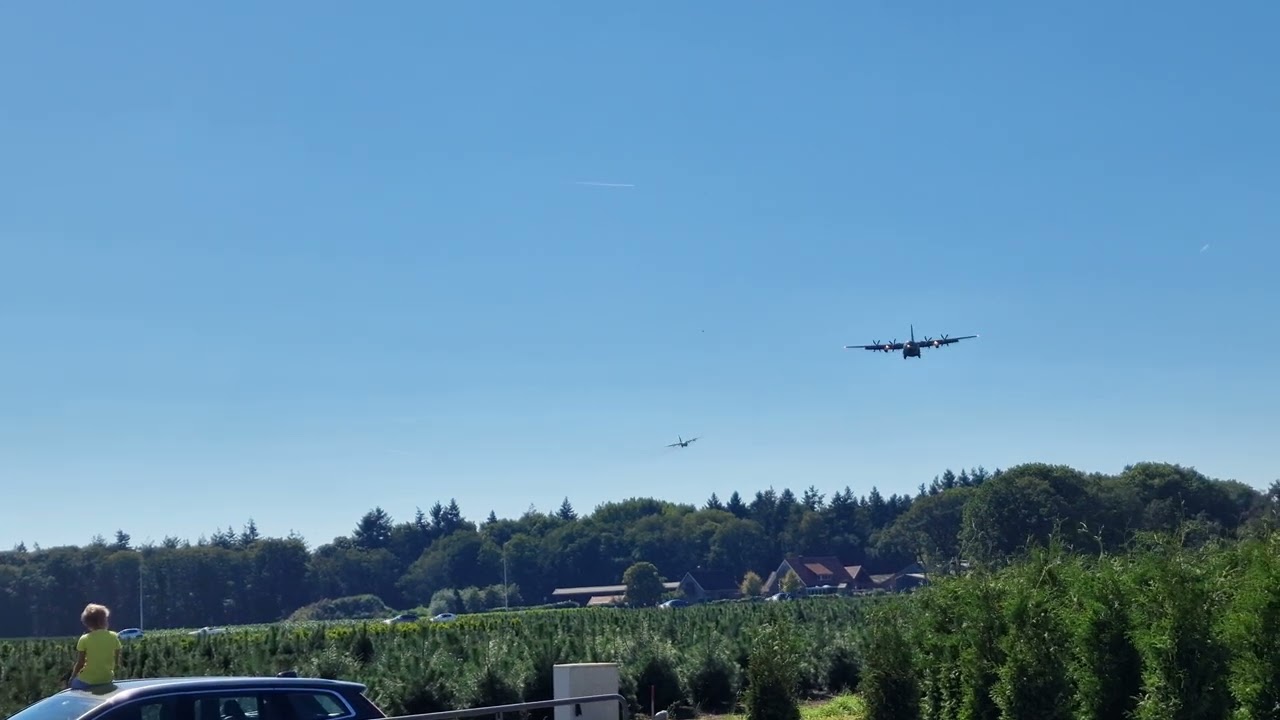 4K - 2 x C-130 Hercules practice at Twenthe Airbase The Netherlands - 4K