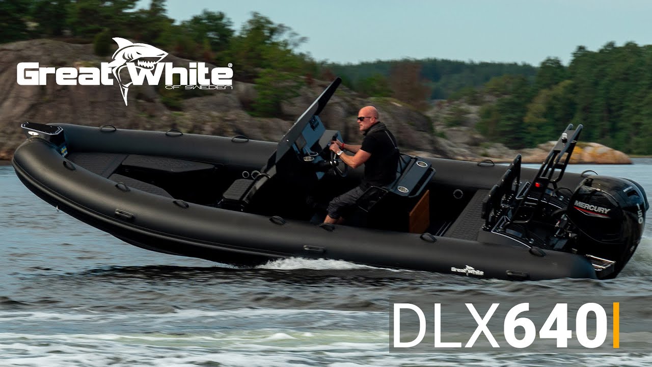 Greatwhite DLX640 aluminiumrib med Mercury 150hk - genomgång och körning. 47 knop med 2 personer.