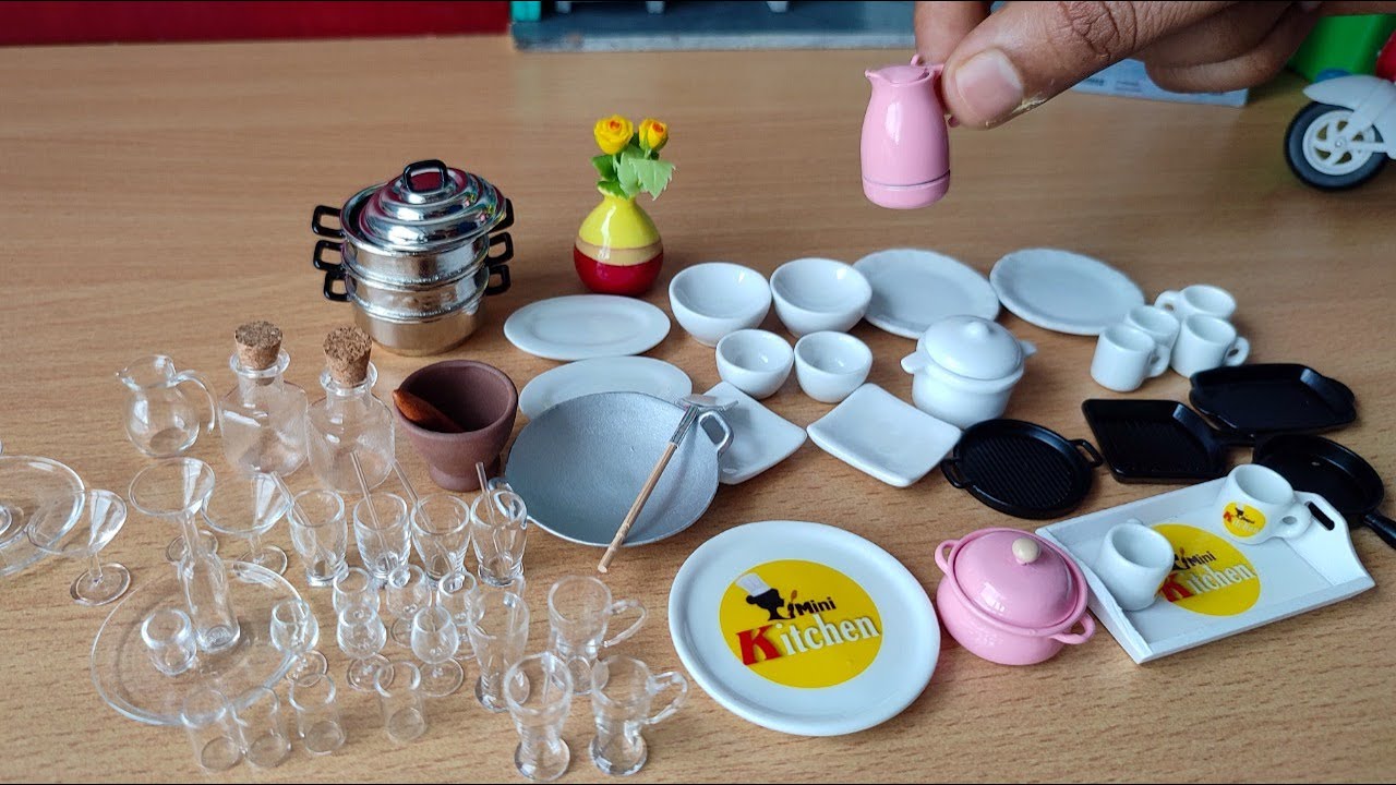 New Miniature Real Cooking Kitchen Set Unboxing | kitchen Real utensils, Ceramic, iron collection