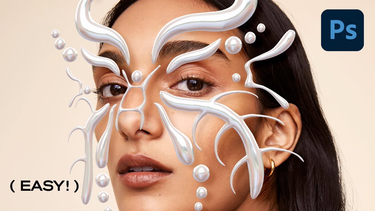 easily make Blender effects in Photoshop FAST | Metallic 3D Chrometype Effect Tutorial