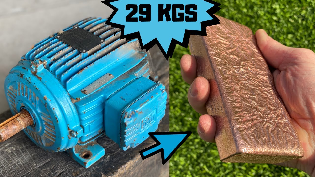 29KG Motor Melt Down - Melting Copper - Trash To Treasure - ASMR Metal Melting - BigStackD Casting