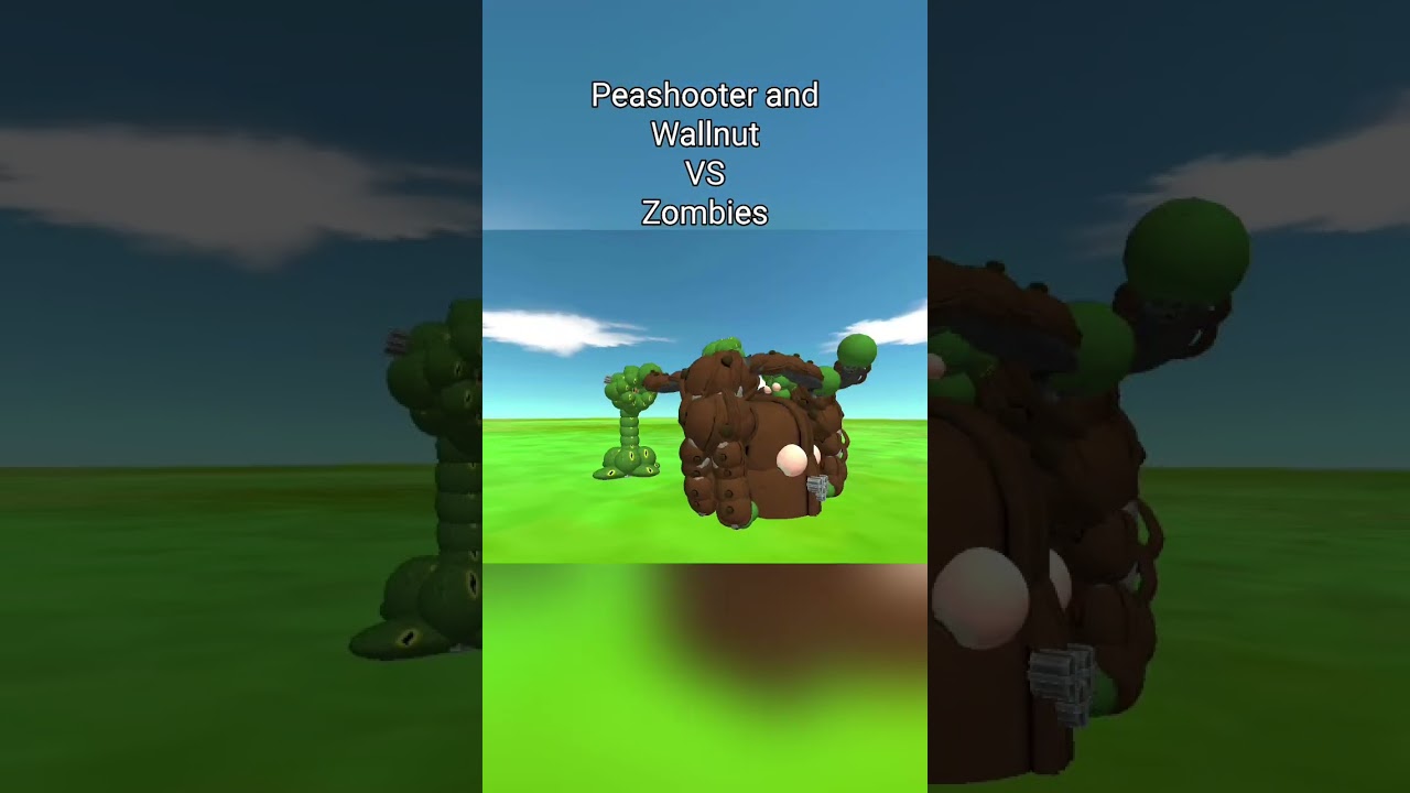 Peashooter and Wallnut vs Zombies in ARBS 