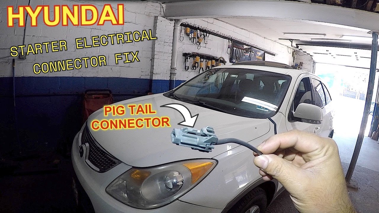 Hyundai starter motor pig tail connector, electrical connector repair for starter motor
