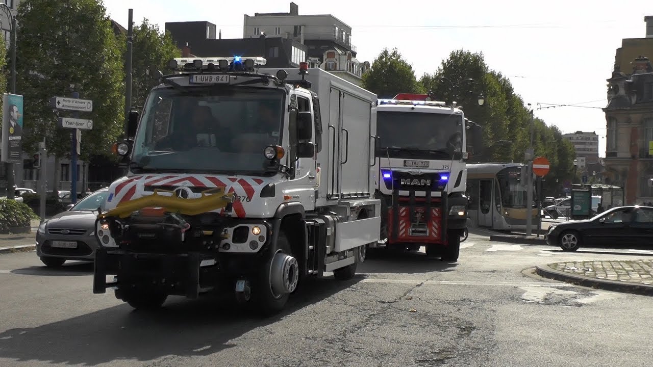 (Nieuwe) 2X STIB Vervoersbedrijf met spoed naar een onbekende interventie in Brussel