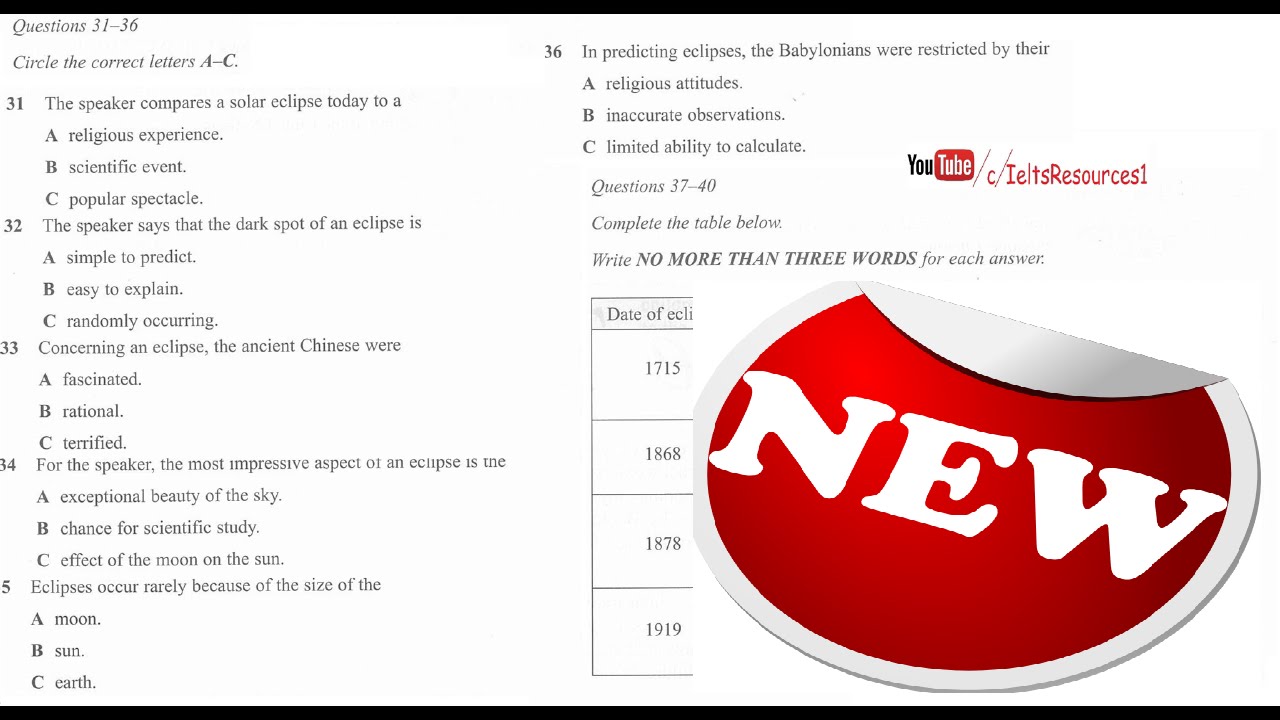 Ielts Listening Test From Real Exam 34 With Key 2016