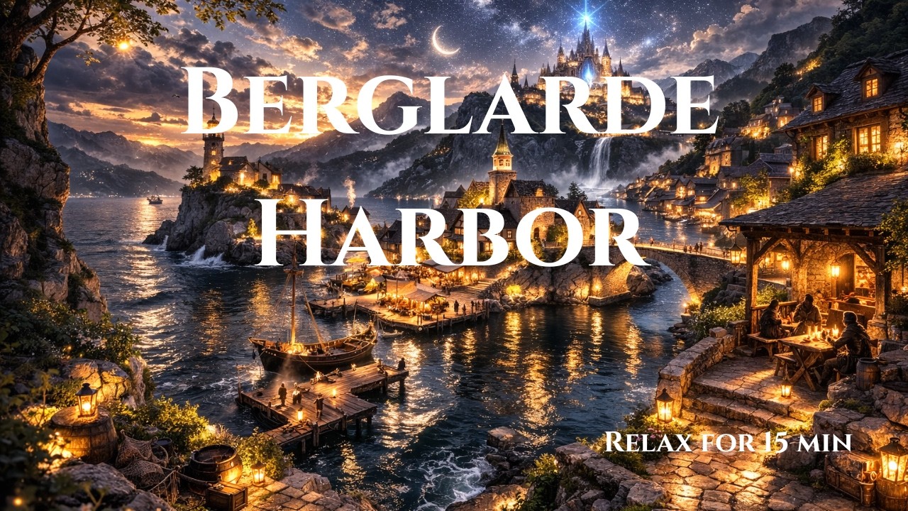 「蒼灯に従う港町 ― ベルグラードの夜」Berglarde Harbor | Fantasy Ambient BGM