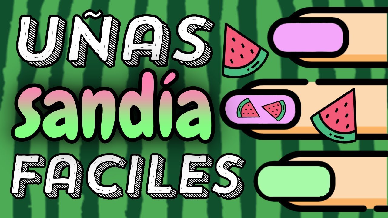 Uñas de SANDIA ¡SUPER FÁCILES! 🍉 MANICURA SENCILLA Y RAPIDA