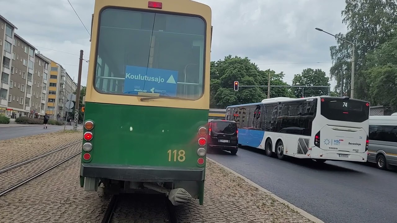 Helsingin raitiolinja 6,8 Arabia-Eiranranta-Arabia-Saukonpaasi-Arabia. Helsinki tramline 6,8.