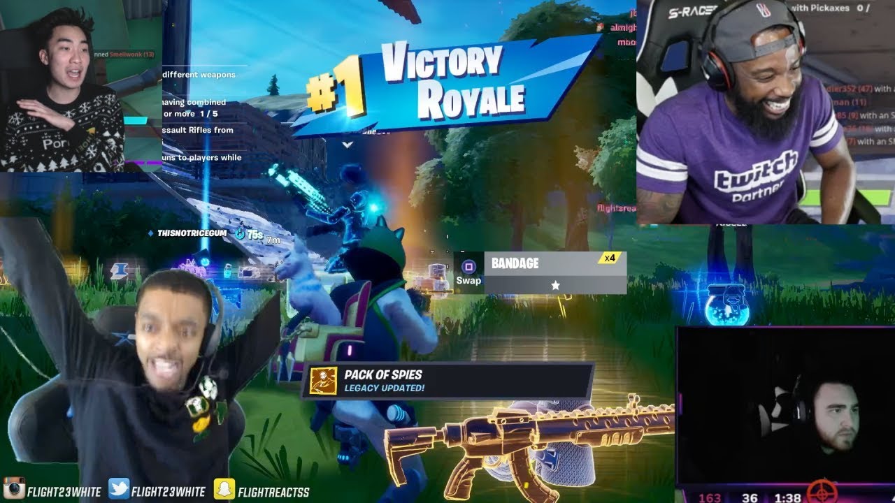 FlightReacts Plays THE FUNNIEST INTENSE Fortnite GAME EVER W/ CashNasty, Ricegum & Lospollos!