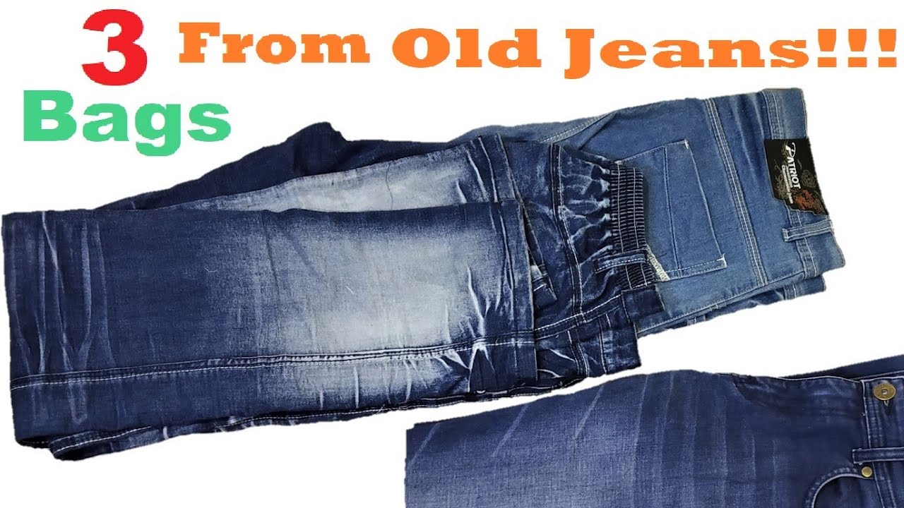 3 Easy and Beautiful Jeans Hand Bag with Dual Colour Shed | Old Cloth Reuse Ideas