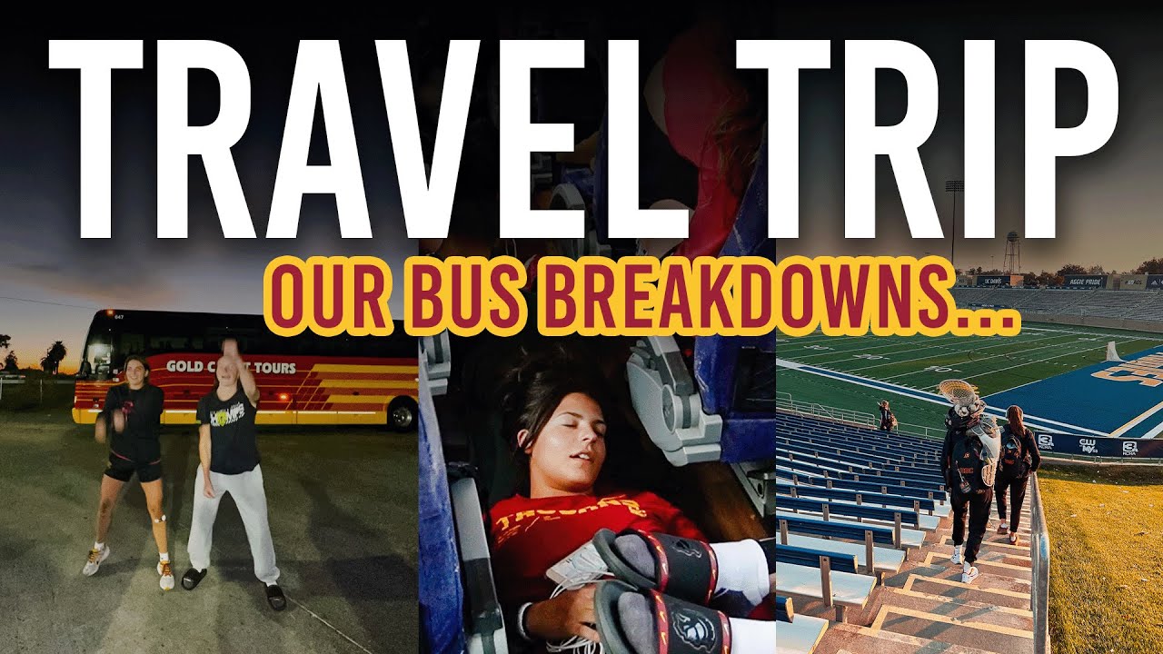 TRAVEL TRIP TO NORCAL | OUR BUS GETS A FLAT TIRE | day in the life traveling with USC WLAX