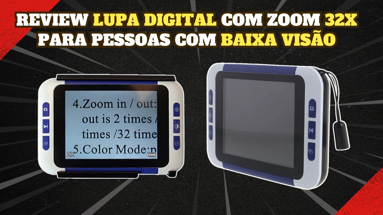 Lupa Digital Portátil Para Portadores de Baixa Visão Ampliação 32x Leitura Confortável e Nítida!