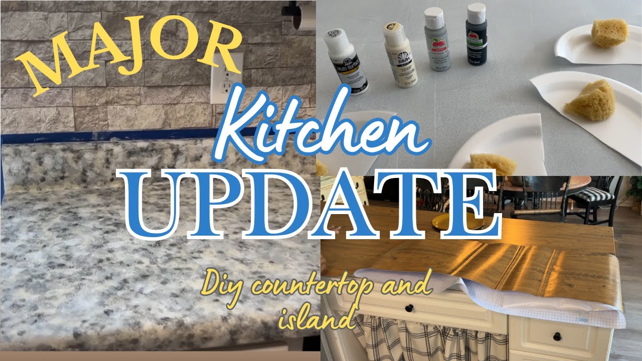 Updated Kitchen Countertop/ Easy Kitchen Makeover/ Diy Kitchen Countertop