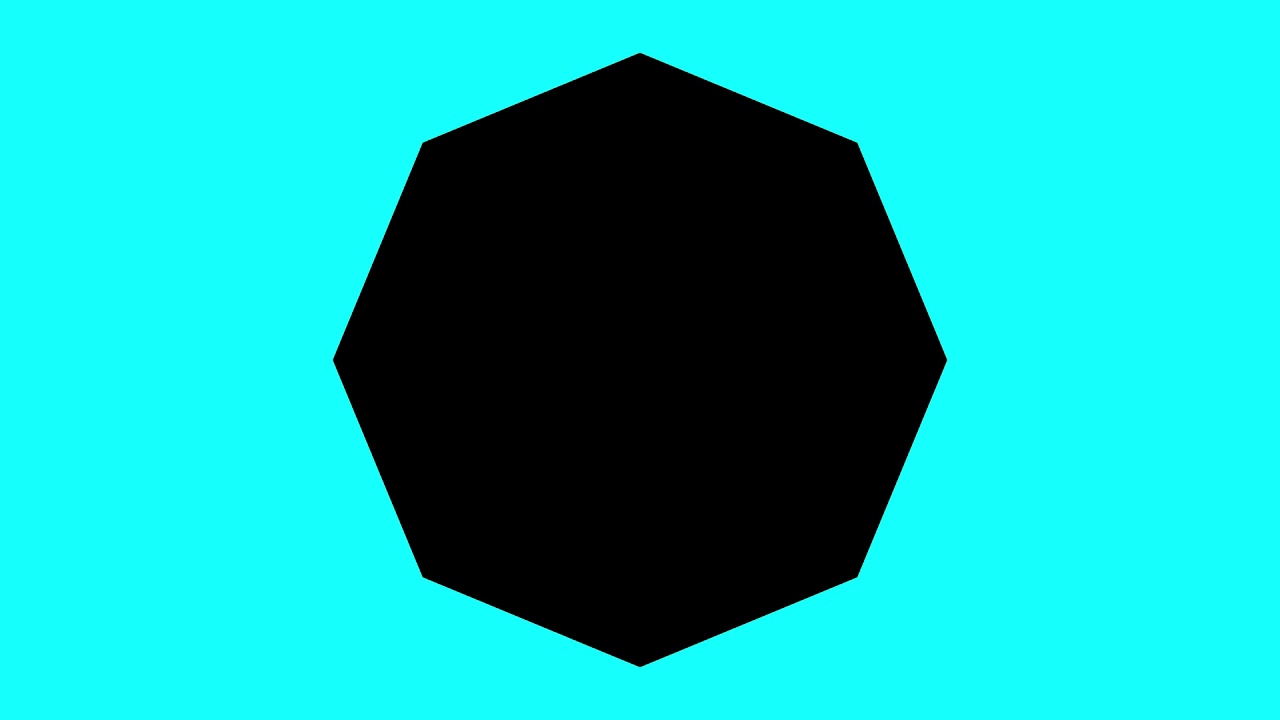 Black Octagon Cyan Background Scale Down