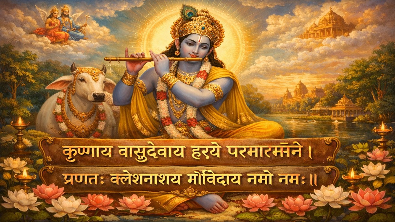 Krishnaya Vasudevaya Mantra | Powerful Krishna Mantra for Peace & Positivity🌸