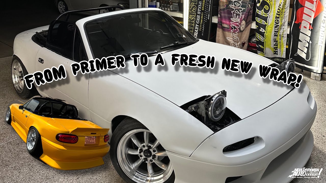 Transforming a Customers NA Miata with Inozetek Super Gloss Dandelion Yellow Wrap!