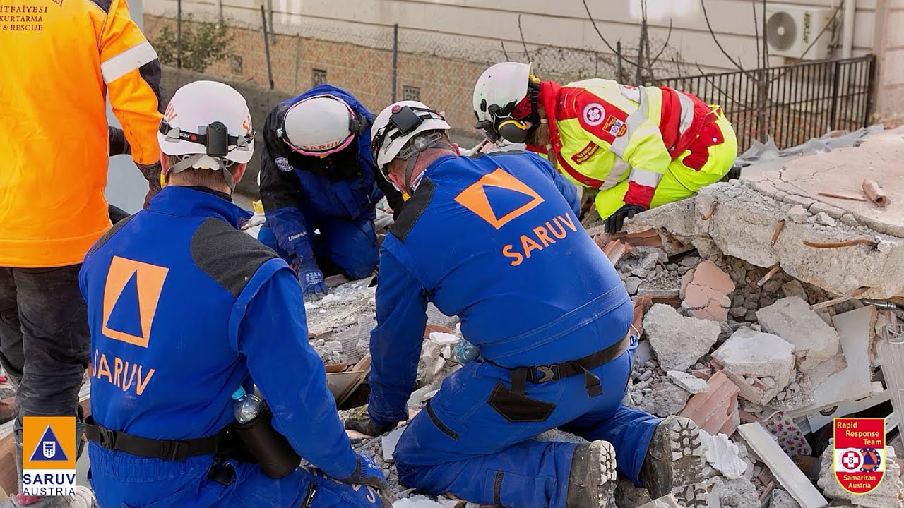 Earthquake Turkey 2023 - SARUV (Austria) and SA-RRT (Austria) rescued people out of the rubble