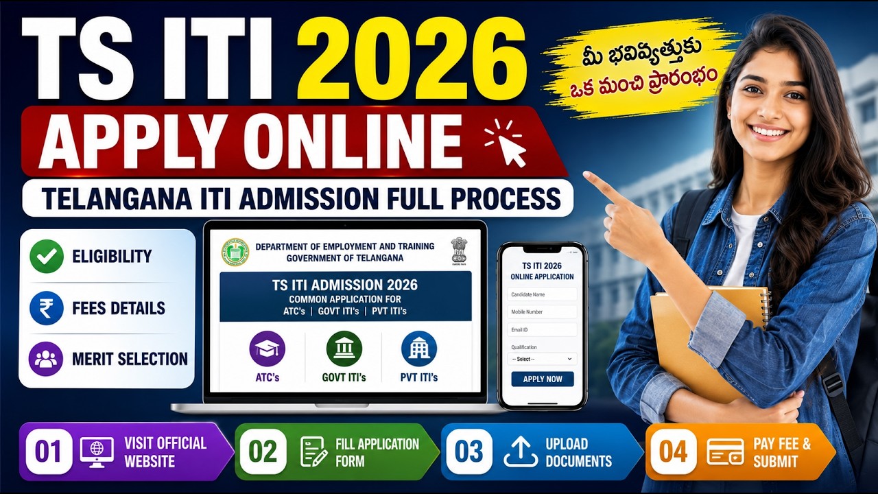 TS ITI Admission 2026 How to Apply Online | ATC Govt & Pvt ITI Process | Eligibility, Fees, Merit
