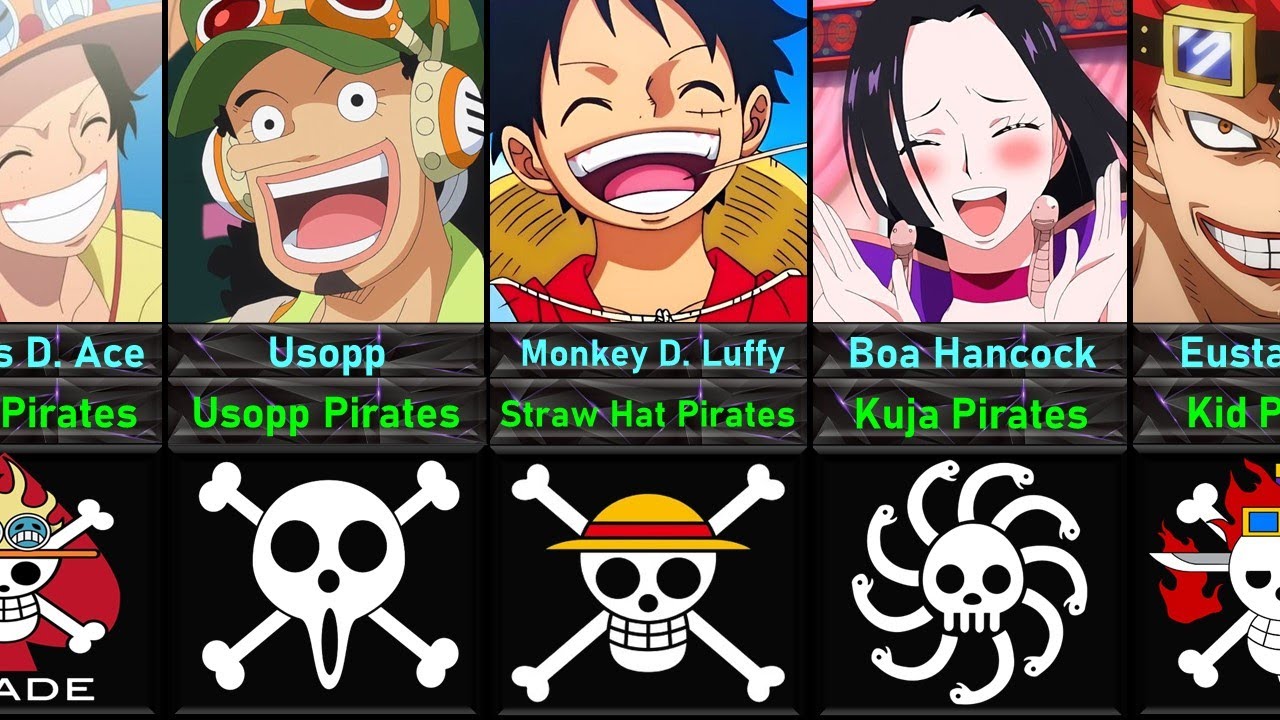 Comparison : All Pirates Flags In One Piece