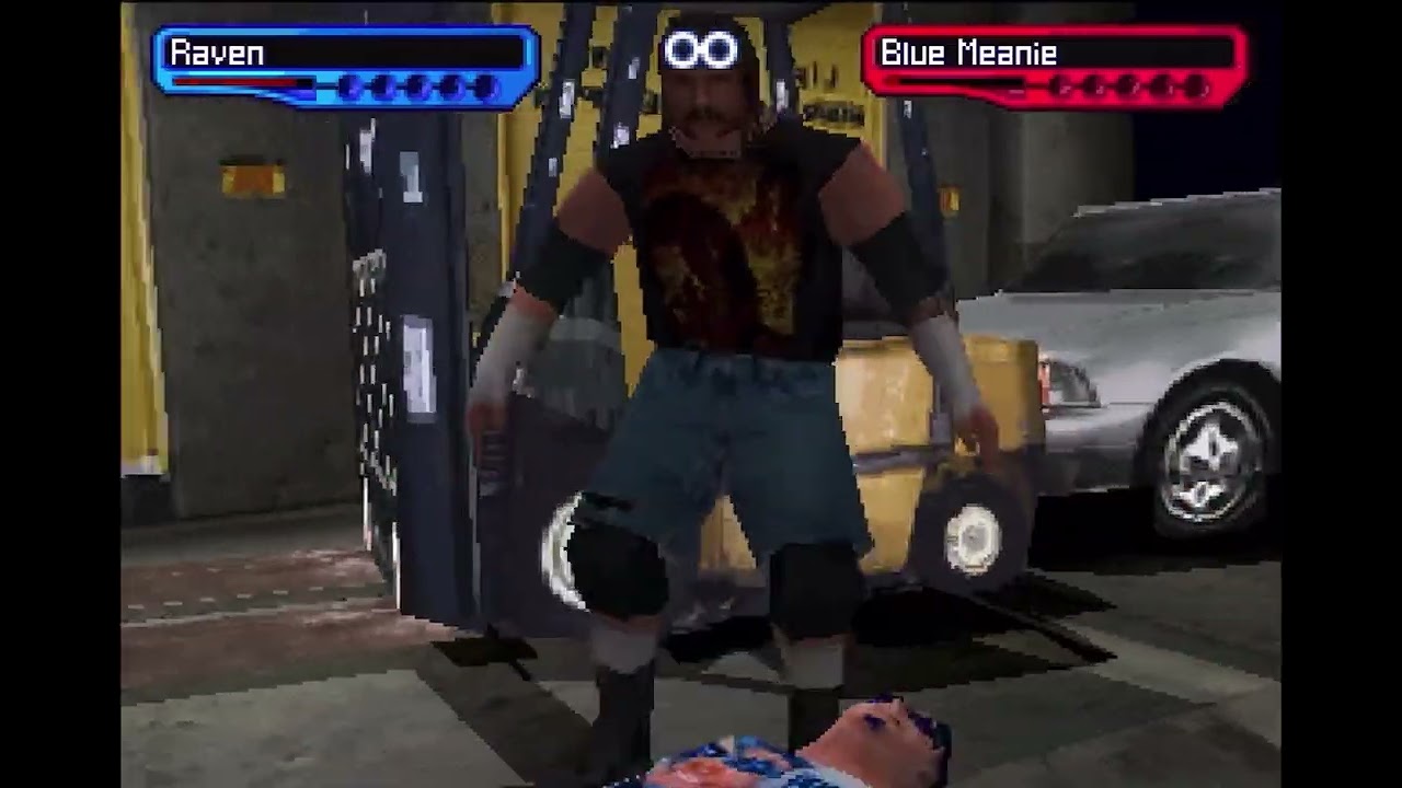 WWF SmackDown 2 Inspired Patch 1.4 Matches - Raven vs. Blue Meanie - Parking Lot Brawl
