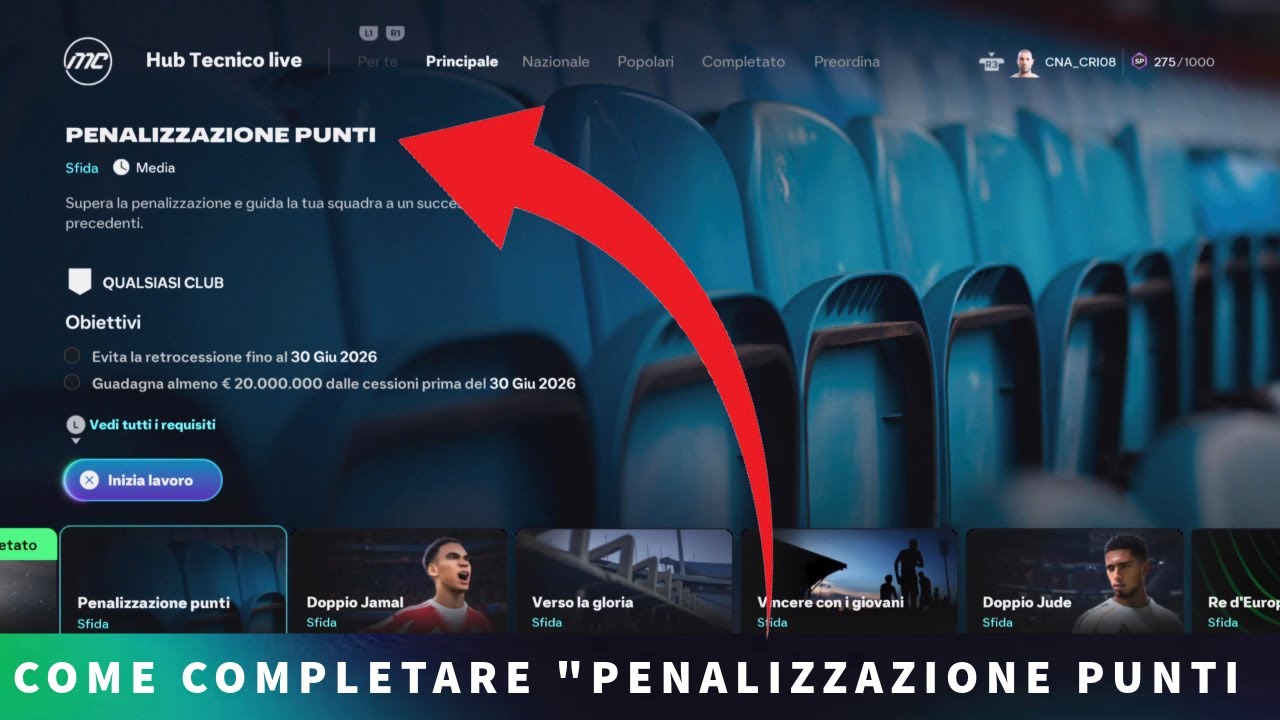 COME COMPLETARE LA SFIDA 