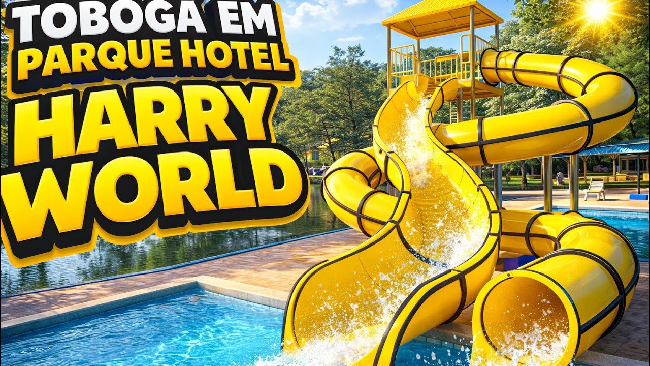 Tobogã em parque hotel Harry world 