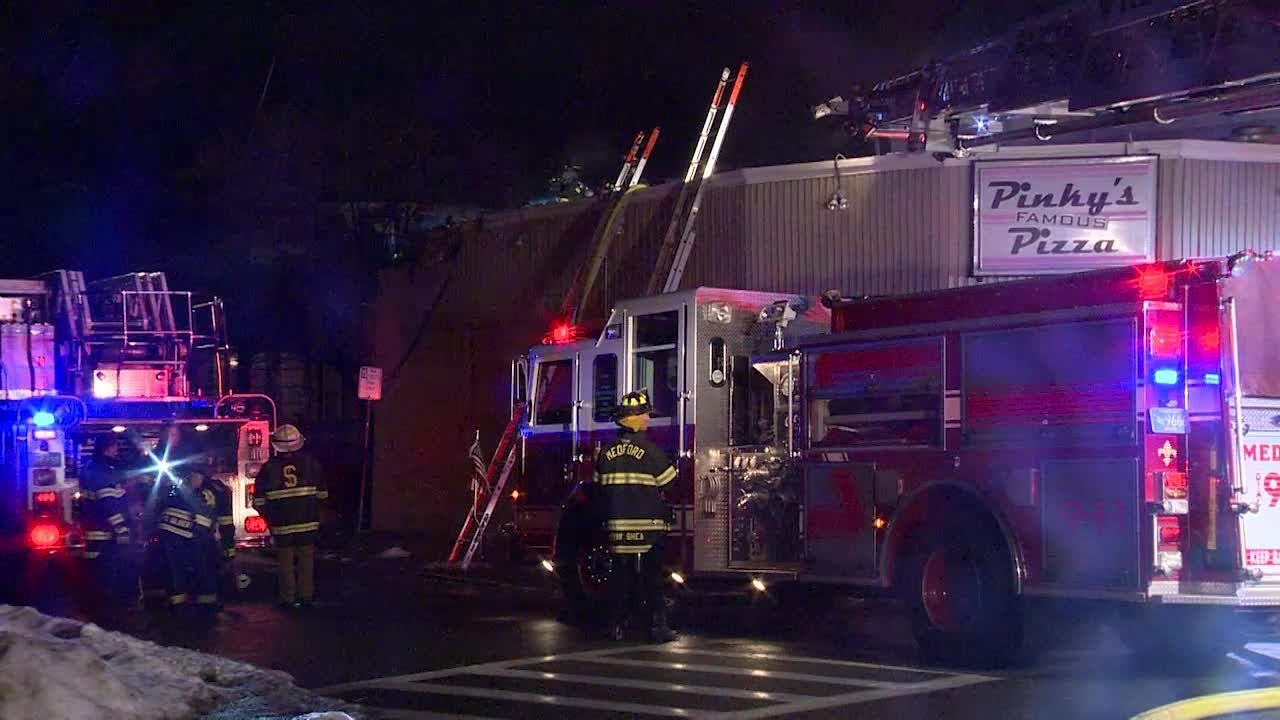 Late night fire consumes pizza shop