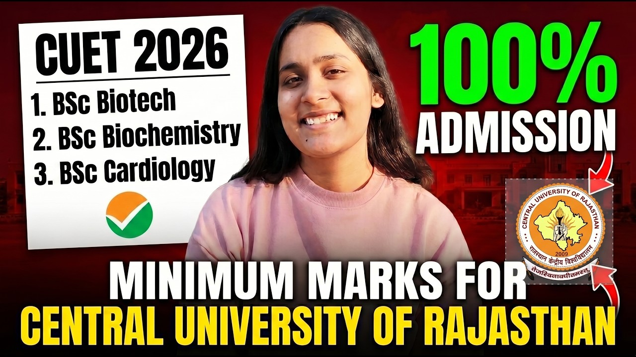 CURAJ BSc Cutoff 2026 Will SHOCK You!😱 | CUET UG Cutoff 2026 | Central University of Rajasthan🎓