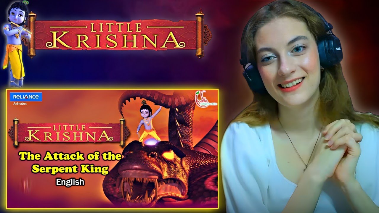 Little Krishna 😍 | Attack Of Serpent King | Russian girl Reaction