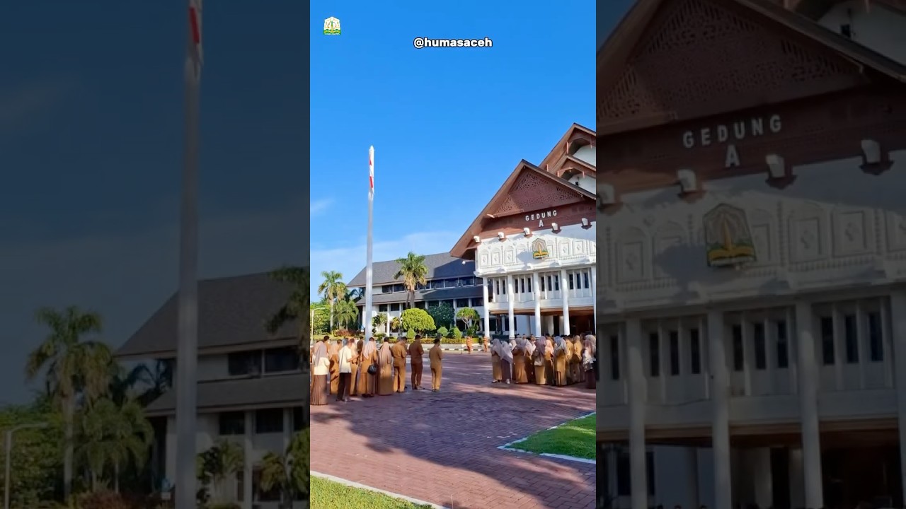 Daniel Arca A.KS, M. Si, Kepala Biro Organ Setda Aceh, memimpin apel pagi Senin