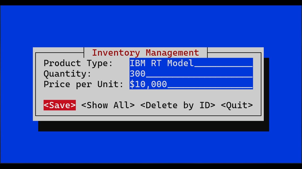 Rust TUI Project | Inventory System Software [ Cursive crate ]