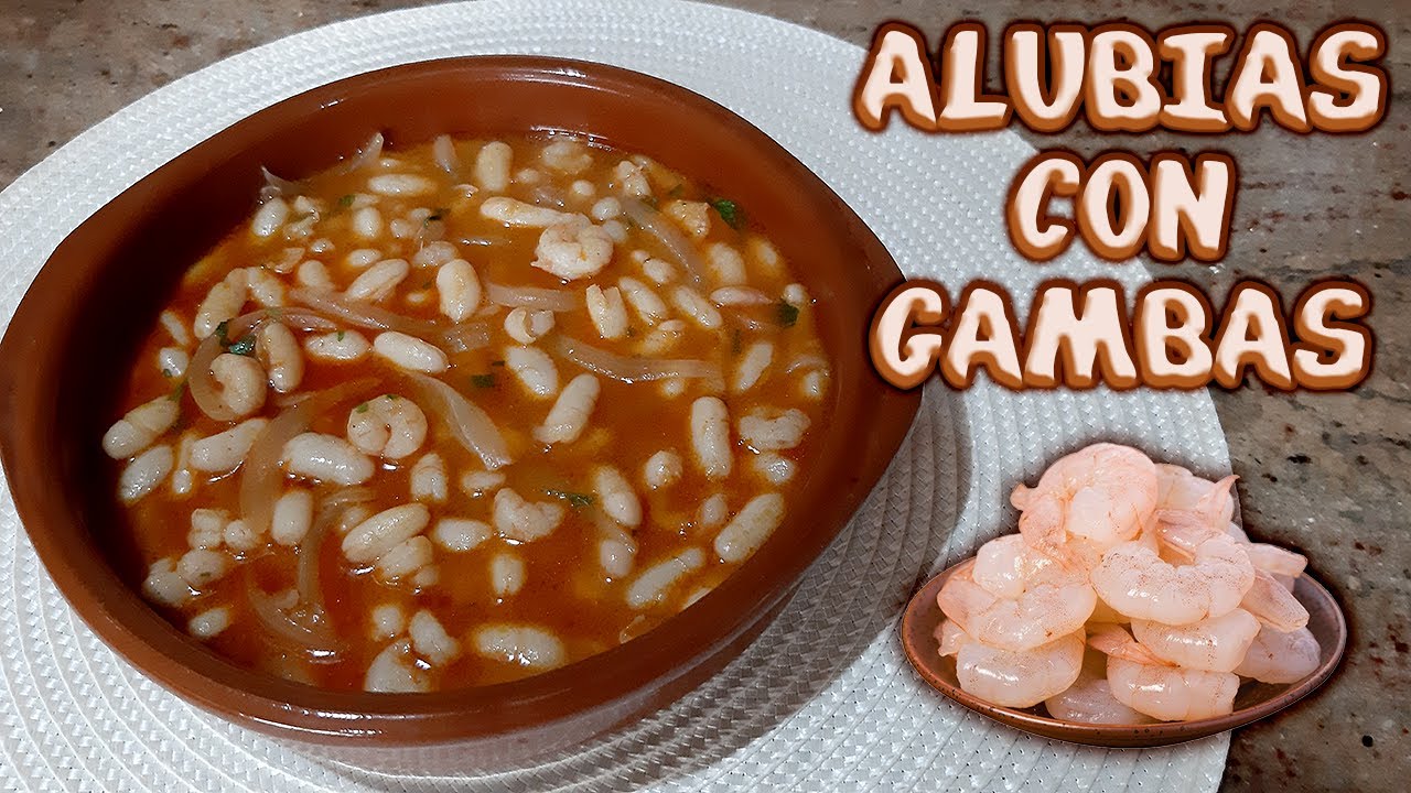 Alubias Blancas con Gambas - Receta fácil en 15 minutos