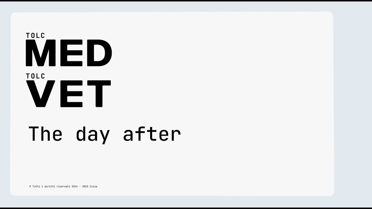 TOLC MED e VET: the day after